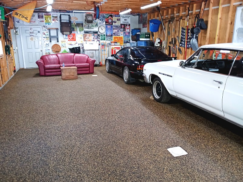 Professional Garage Floor Coating by licensed contractor Rubber Stone NY
