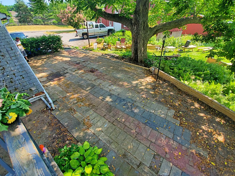 Before patio coating project